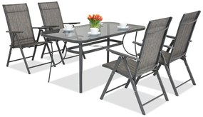 Metalen tuinmeubelen Modena/Rosario voor 4 personen Garden Point antraciet
