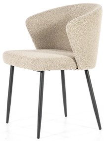 Eleonora Santos Taupe Eetstoel Boucle Met Ronde Rug