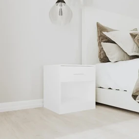 vidaXL Nachtkastje met 1 lade wit 2 st