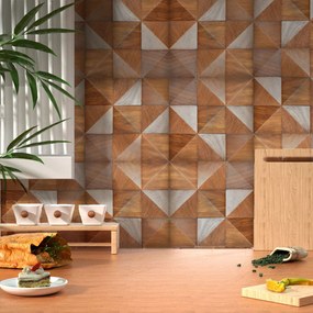 3D Houten Wandpaneel | Cumaru Deep | 30×30 cm | Wanddecoratie