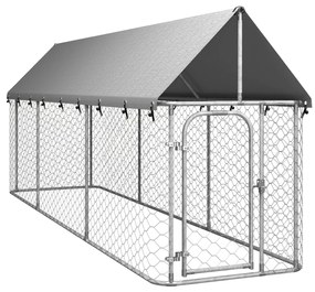 vidaXL Hondenkennel voor buiten met dak 400x100x150 cm