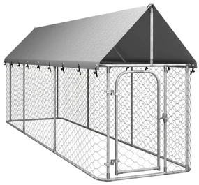 vidaXL Hondenkennel voor buiten met dak 400x100x150 cm