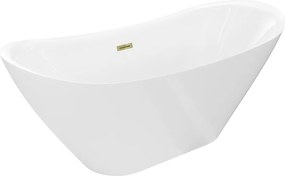 Mexen Lotos vrijstaand bad 150 x 75 cm, wit, gouden overloop - 52051507700-50