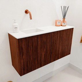 Mondiaz Joya 80cm toiletmeubel ruby met wastafel faye links zonder kraangat talc