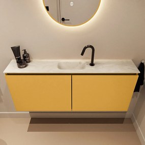 Mondiaz Ture DLux toiletmeubel 120cm ocher met wastafel ostra midden met kraangat