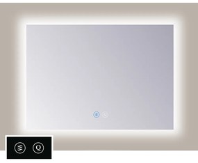 Sanicare Tutti LTA spiegel aluminium met verwarming, verlichting rondom en touch bediening 90cm