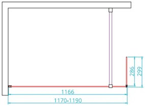 van Rijn ST01 inloopdouche 120x200cm met 30cm vaste wand chroom