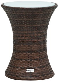 vidaXL Tuinbijzettafel trommelvormig poly rattan bruin