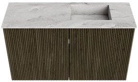 Mondiaz Joya DLux 70cm toiletmeubel shadow met wastafel faye rechts 1 kraangat glace