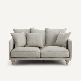 Compacte 3-zitsbank van viscose met structuur en linnen, LAZARE