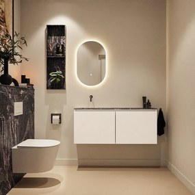 Mondiaz Ture DLux toiletmeubel 120cm talc met wastafel lava links zonder kraangat