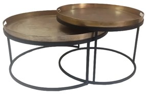 Starfurn Puck Ronde Salontafel Set Goud Aluminium