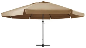 vidaXL Parasol met aluminium paal 600 cm taupe