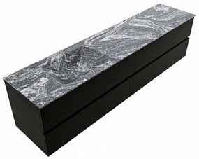 Mondiaz Vica DLux badmeubel 200cm urban 4 lades met wastafel lava links zonder kraangat