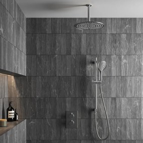 Saniclear Talpa inbouwregendouche 20cm met plafondarm, 2 standen handdouche en glijstang chroom
