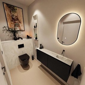 MONDIAZ TURE-DLUX 120cm toiletmeubel Urban. EDEN wastafel Ostra positie rechts. Zonder kraangat. TUREDX120URBR0OST