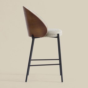 Barkruk Met Walnoot Rugleuning
