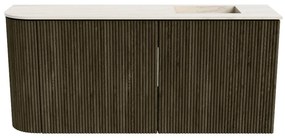 Mondiaz Joya DLux 90cm toiletmeubel ronding links shadow met wastafel faye rechts 1 kraangat meli
