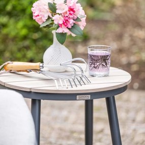 Garden Impressions Fresno loungestoelen donker grijs - Lucas bijzettafel Ø50 cm