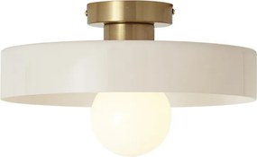Retro plafondlamp brons met beige glas - Jina