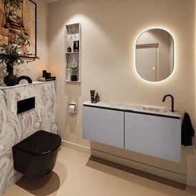 Mondiaz Ture DLux toiletmeubel 120cm plata met wastafel glace rechts met kraangat