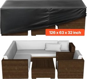 VEVOR Tuinmeubelhoes, 420D Oxford Stof, Waterdichte Rechthoekige Tuintafelhoezen met Ventilatie voor Alle Weersomstandigheden, Zeildoek (320 x 160 x 71 cm)