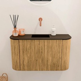 Mondiaz Joya 75cm toiletmeubel ronding links/rechts oak met wastafel faye midden zonder kraangat urban