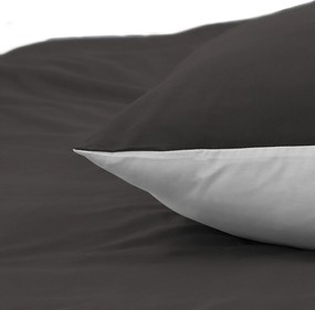 Dekbedovertrek Percal– 100% percal katoen – 140×200/220 – antraciet/wit