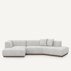Linkse open hoekbank in gespikkelde stof, Jacopo
