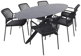 Barista/Privada 240x107 - Ovale tuinset - 7-delig - stapelbaar OP=OP