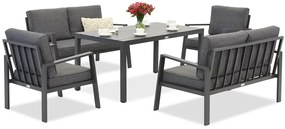 Zakintos Apetito 6 antraciet aluminium set Garden Point