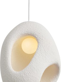 Japandi hanglamp wit met kap organisch 3-lichts - Moonstone