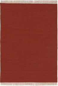 Handgeweven wollen vloerkleed Liv met franjes