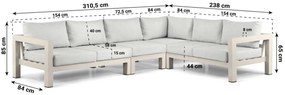 Hoek loungeset 6 personen Aluminium Taupe  Lifestyle Garden Furniture Luca