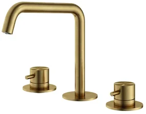 Hotbath Archie Wastafelmengkraan 3 gats zonder waste BBP Geborsteld Messing PVD AR033BBP