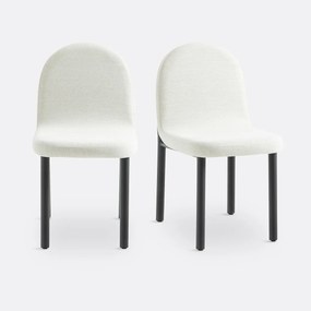 Set van 2 stoelen in stof en zwart metaal, Polly