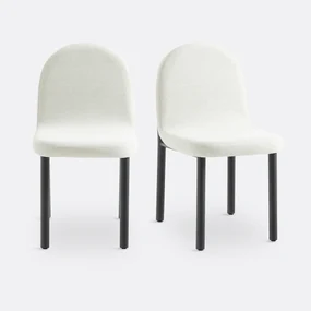 Set van 2 stoelen in stof en zwart metaal, Polly