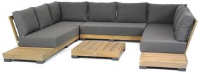 U-Vorm Loungeset 8 personen Teak Old teak greywash  Lifestyle Garden Furniture Hilton