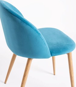 Set 4 Vint Fluwelen Stoelen