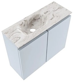 Mondiaz Ture DLux toiletmeubel 60cm clay met wastafel glace links met kraangat