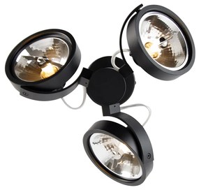 Moderne spot zwart draai- en kantelbaar 3-lichts - Goes