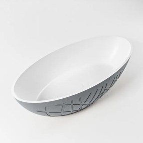 MONDIAZ HOLM Vrijstaand bad - 180x85cm - kleur Plata / Talc HOLM180-PLA/TAL