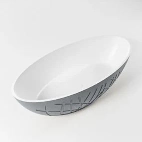 MONDIAZ HOLM Vrijstaand bad - 180x85cm - kleur Plata / Talc HOLM180-PLA/TAL