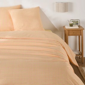 Beddengoed 30% gerecycled katoen, vierkante kussensloop, geruit, LESIA