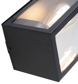 Smart buiten wandlamp zwart met glas incl. Wifi ST64 - Rotterdam Long