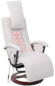 vidaXL Shiatsu massagestoel kunstleer wit