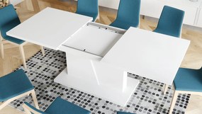 NOBLE NOIR Wit mat – uitschuifbare tafel tot 218 cm, voor 8, 10 personen.