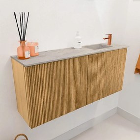 Mondiaz Joya DLux 90cm toiletmeubel oak met wastafel faye rechts 1 kraangat glace