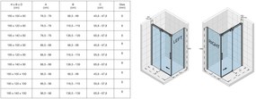 Riho Ocean O203 douchecabine links 120x80cm chroom