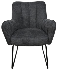 Eetkamerstoel - Kevin - stof Bjorn grof geweven donker grijs